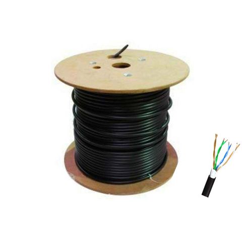 Cabo CFTV Blindado 24AWG Telecam Cabos 4 Pares Preto 210800603 - Bobina com 300 Metros - 210800603