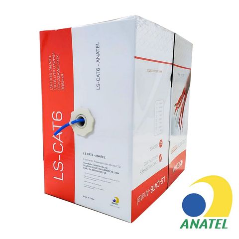 Cabo CFTV 23AWG Seccon Seclan Cat.6 4 Pares Caixa com 305 Metros Azul - LS-CAT6 ANATEL - LS-CAT6 ANATEL