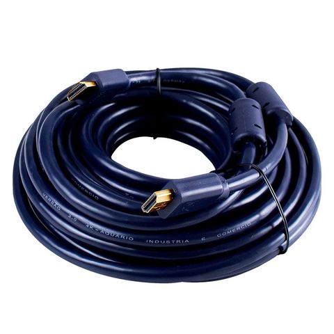 Cabo HDMI Macho x Macho 2.0 4K 19 Pinos Ultra HD 10,0 Metros Conectores Folheado a Ouro Aquário - 4K10 - 4K10
