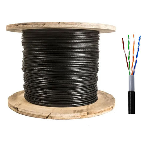 Cabo CFTV Dupla Capa 24AWG Telecam Cabos 4 Pares Preto 210800701 - Bobina com 300 Metros - 210800701