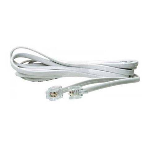 Cabo para Telefone Liso Branco RJ11 5 Metros Connect Pro 018-1365 - 018-1365