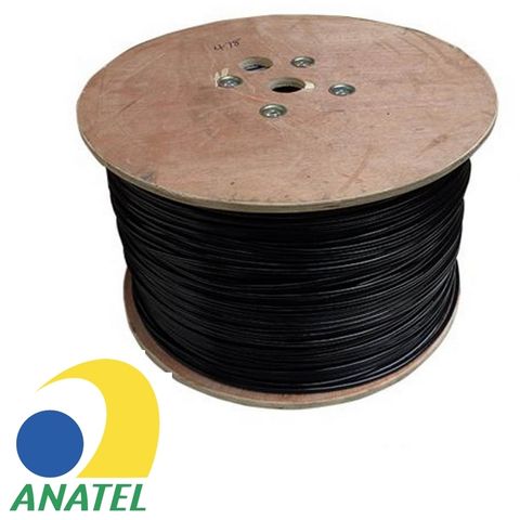Cabo de Rede 24AWG Megatron Cat.5E 4 Pares Preto 2315 Bobina com 500 Metros - 100% Cobre Homologado ANATEL - 2315