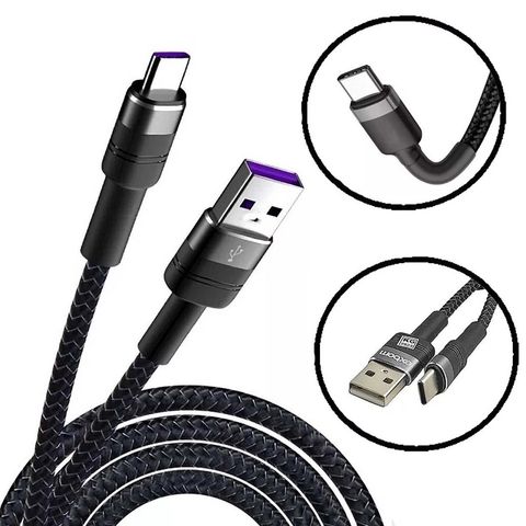 Cabo USB A-Macho - Type-C 1,0 Metro 2.4A Preto Exbom - CBX-U2C15TC - 3449 - CBX-U2C15TC - 3449