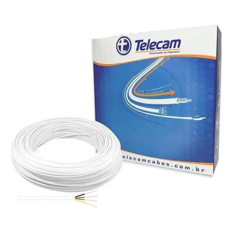 Cabo para Alarme CA 4 Vias Branco 0,50mm Telecam - 200103401 - Caixa com 100 Metros - 200103401