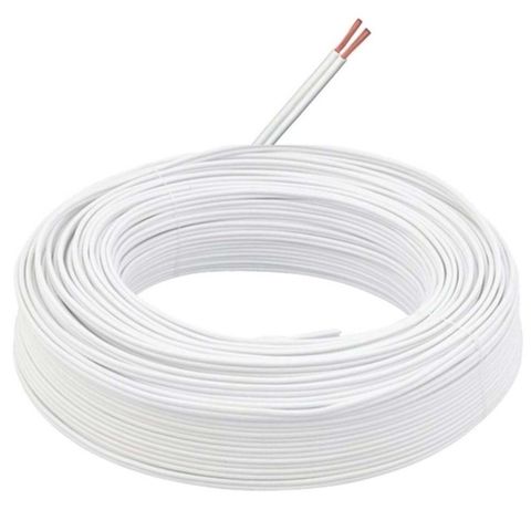 Cabo de Energia Flexível Paralelo 150 Volts 2x0,75mm Branco Telecam Cabos - 200200501- Caixa com 100 Metros - 200200501