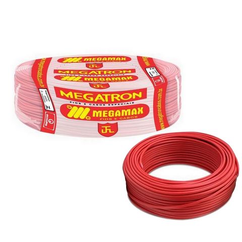 Cabo de Energia Flexível 750 Volts 4,00mm Vermelho Megatron - 7762 - Rolo com 100 Metros - 7762