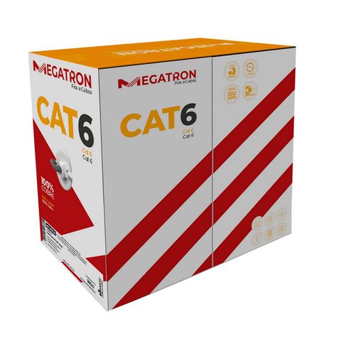 Cabo de Rede 23AWG Megatron Cat.6 4 Pares Preto - 2427 - Caixa com 305 Metros - 100% Cobre Homologado ANATEL - 2427