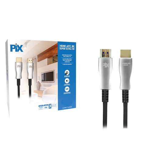 Cabo HDMI Fibra Óptica Ativa Macho x Macho 2.1 8K 50 Metros PIX 018-7650 - 018-3020