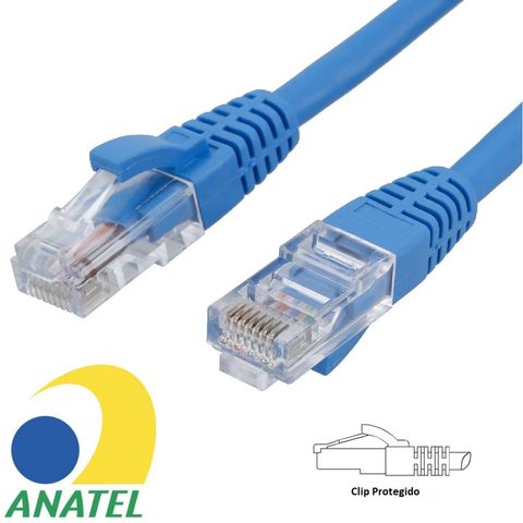 Cabo Patch Cord Cat.5E 30,0 Metros Azul Seccon SecLan CY-5128-CAT5E-30M-BL - Homologado ANATEL - CY-5128-CAT5E-30M-BL