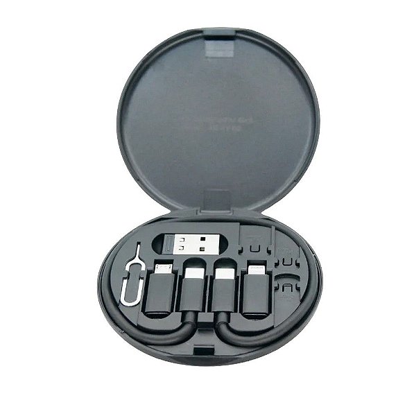 Kit Adaptador 6x1 com Cabo USB-C 3A Preto X-cell - XCKV02 - XC-KV-02