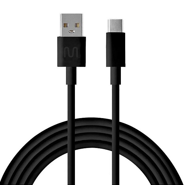 Cabo USB A-Macho - Type-C 2,0 Metros 2.0A Preto Multi - WI457 - WI457
