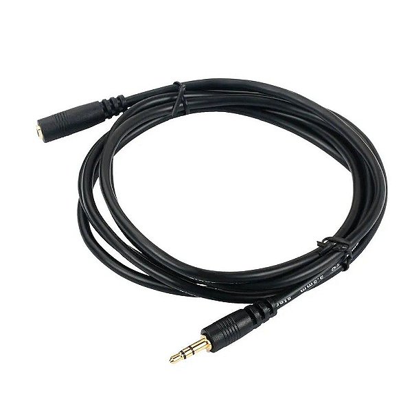 Cabo P2 Multi P2-Macho - J2-Fêmea Estéreo 1,8 Metros Preto - WI362 - WI362