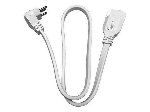 Cabo de Extensão 1 Tomada Legrand Daneva 20A 0,8 Metros Tripolar Branco - DN1701 - Indicado para Micro-Ondas, Lava Louça, Bebedouro, Forno Elétrico - DN1701