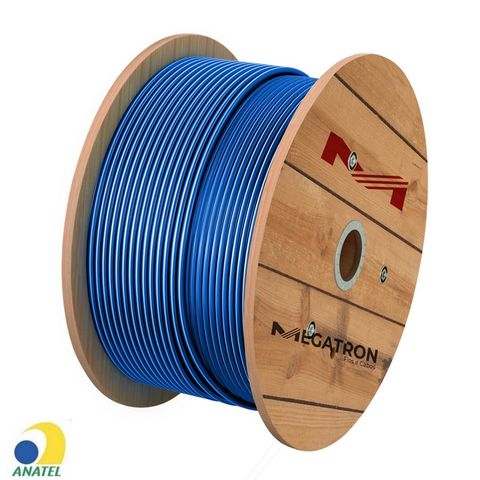 Cabo de Rede 23AWG Megatron Cat.6 LSZH 4 Pares Azul 2713 Rolo com 305 Metros - 100% Cobre Homologado ANATEL - 2713