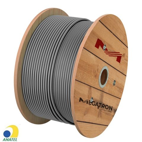 Cabo de Rede 23AWG Megatron Cat.6 LSZH 4 Pares Cinza 2718 Rolo com 305 Metros - 100% Cobre Homologado ANATEL - 2718