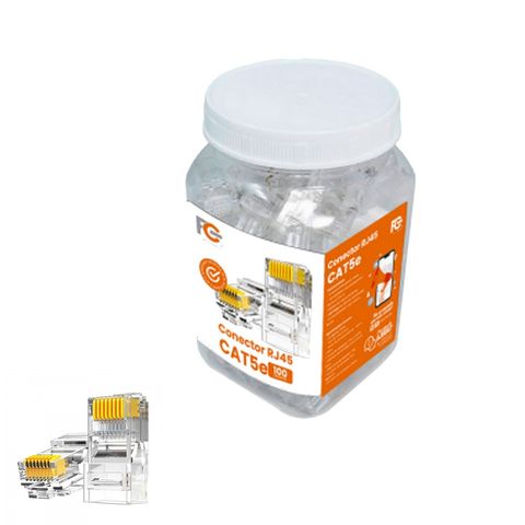 Conector RJ45 FC Fontes Macho 8x8 Cat.5e - FCRJ45T5N - Pote com 100 unidades - FCRJ45T5N