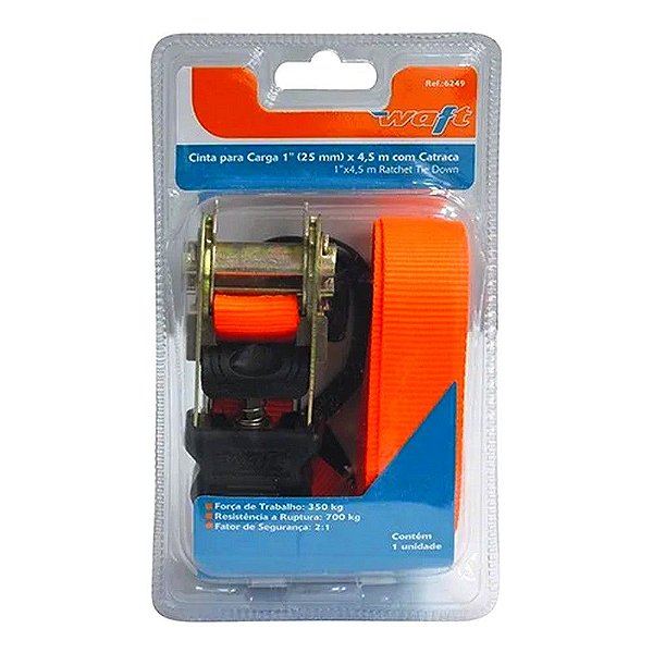 Kit Fita Catraca para Prender Carga até 700 Kilos 4,5 Metros Waft - 6249 - Unitário - 6249