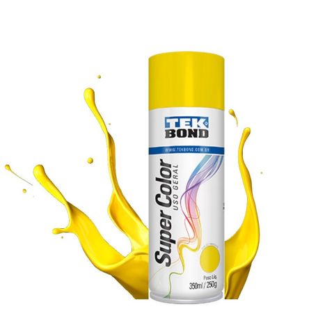 Tinta Spray Super Color Amarelo Uso Geral 350ml/250g - Tekbond - 23061006900 - 23061006900