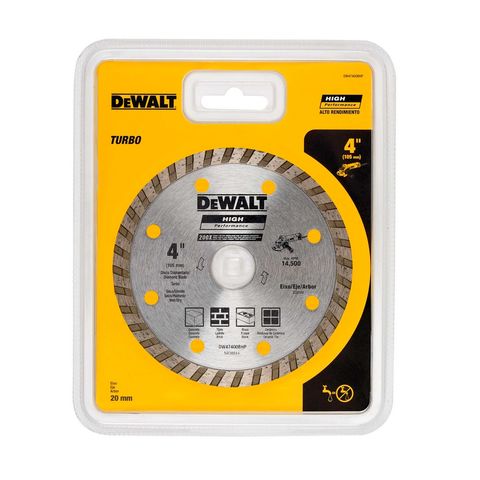 Disco de Corte para Serra Mármore Diamantado Turbo 105mm 4" Dewalt - DW47400BHP - DW47400BHP
