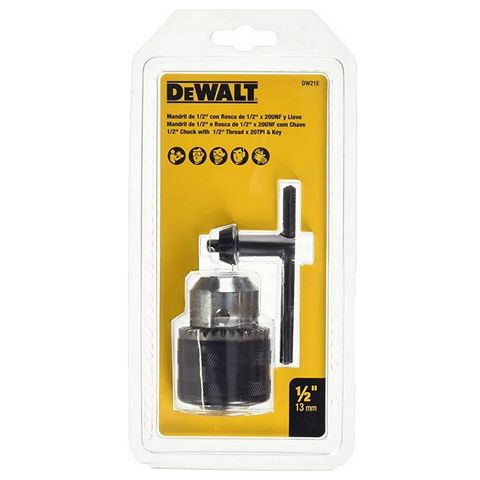 Mandril 1/2" 13mm com Chave Dewalt - DW21E - DW21E