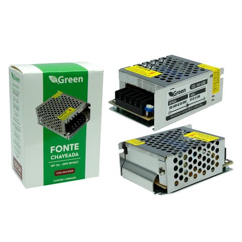 Fonte Colmeia 12V 3A 35W Bivolt Green - 044-6301 - 044-6300