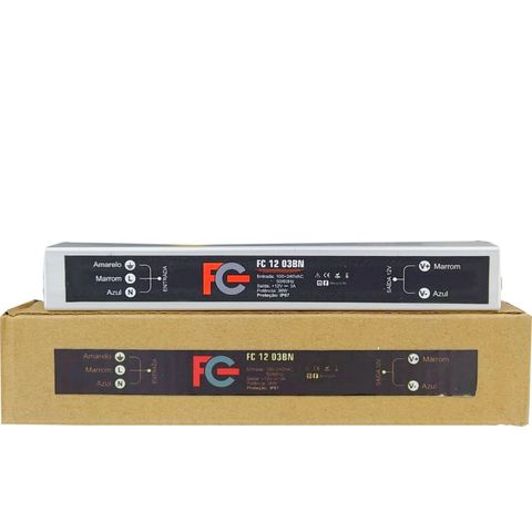 Fonte Blindada CFTV FC Fontes 12V 3A 36W Bivolt - FC1203BN - FC1203BN