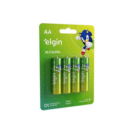 Pilha Alcalina AA Elgin - 82153 - Blister com 4 Pilhas - 82153