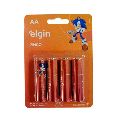 Pilha Comum AA Elgin - 82184 - Blister com 4 Pilhas - 82184