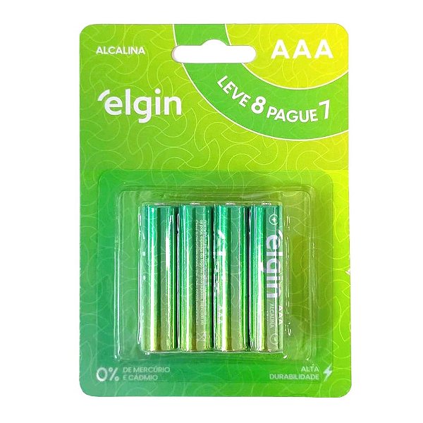 Pilha Alcalina AAA Elgin LR03 - 82344- Blister com 8 Pilhas - 82344