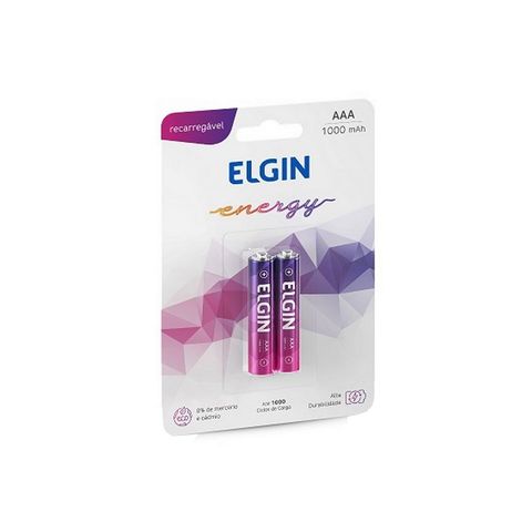 Pilha Recarregável AAA 1000MAH Elgin - 82170 - Blister com 2 Pilhas - 82170