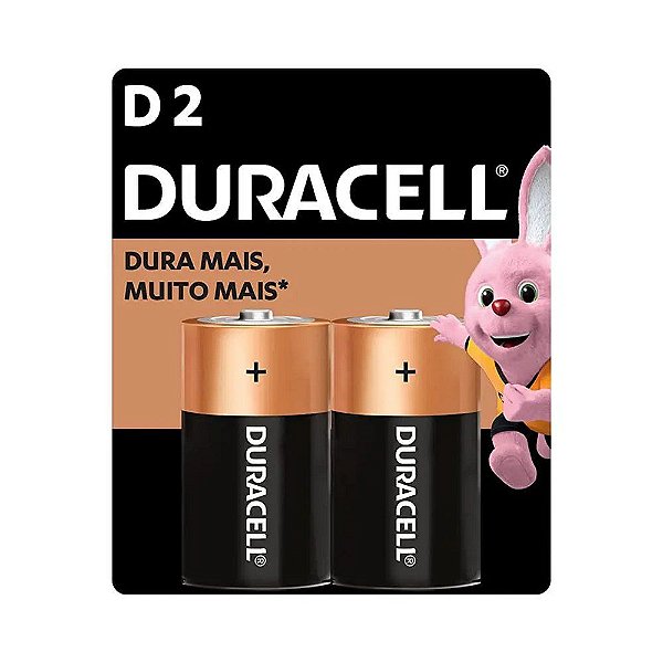 Pilha Alcalina Grande D Duracell - MN1300B2/74442 - Blister com 2 Pilhas - 74442