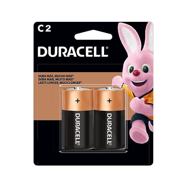 Pilha Alcalina Média C Duracell - 6412 - Blister com 2 Pilhas - 74443