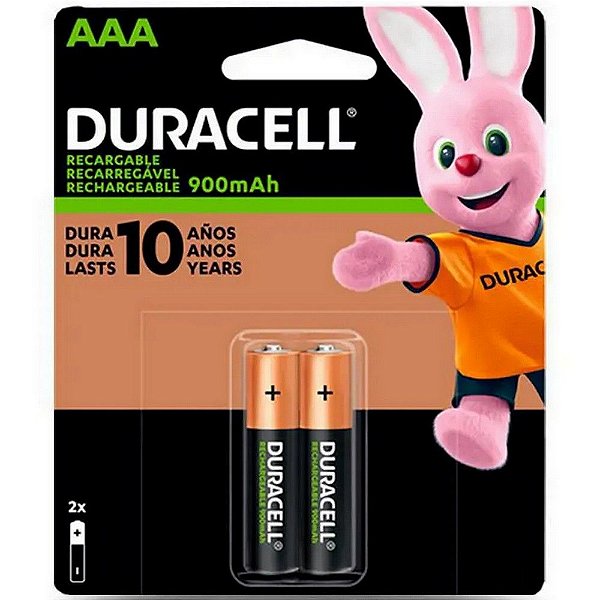 Pilha Recarregável AAA 900MAH Duracell - 74453 - Blister com 2 Pilhas - 1018021 - 74453