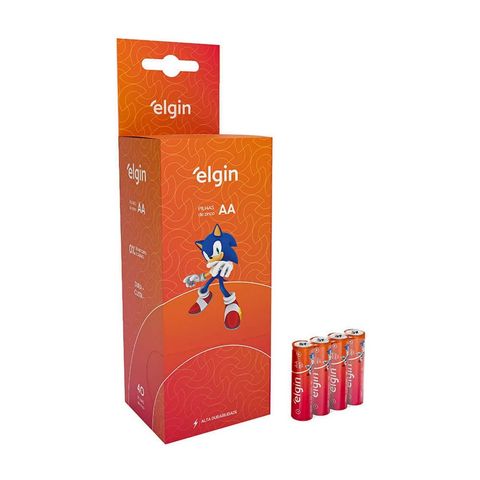 Pilha Comum AA Elgin - 82341 - Tubo com 40 Pilhas - 82341