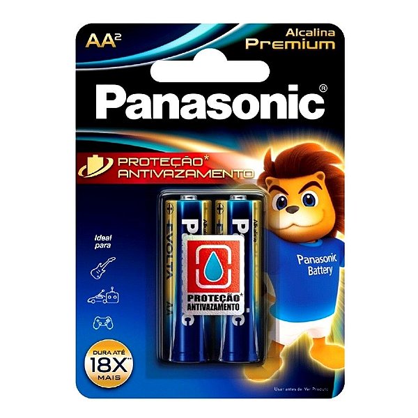 Pilha Alcalina AA Panasonic Premium - 10258 - Blister com 2 Unidades - 10258