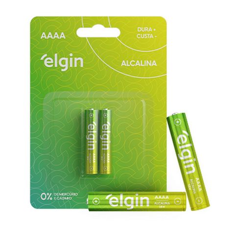 Pilha Alcalina AAAA Elgin - 82424 - Blister com 2 Pilhas - 82424