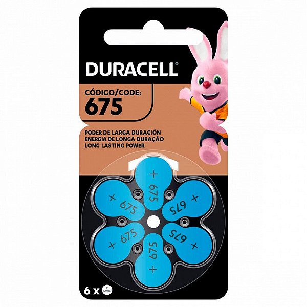 Pilha Auditiva PR675 1,45 Volts Duracell - 71370 - Blister com 6 Unidades - 71370