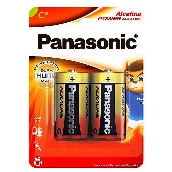 Pilha Alcalina Média C Panasonic - 7475 - Blister com 2 Unidades - 7475