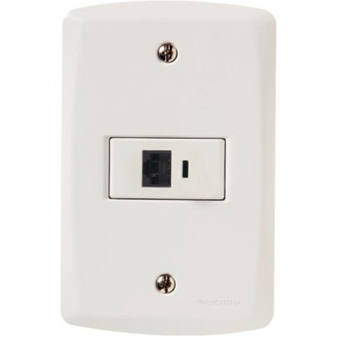 Tomada para Telefone RJ11 Lux2 com Espelho 4x2 Branco Tramontina - 57145/019 - 57145/019