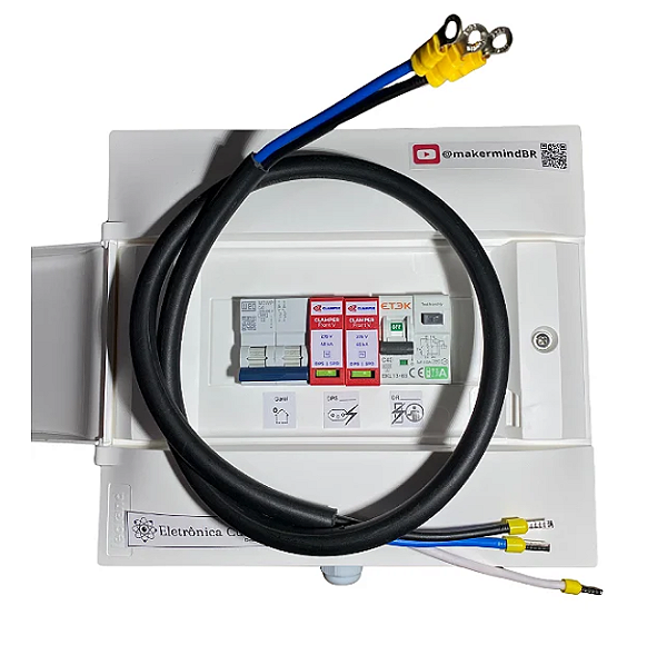 Quadro de Proteção Wallbox Carro Elétrico 7,4KW BYD GWM VOLVO - CABO PP INCLUSO + TOMADA 220V