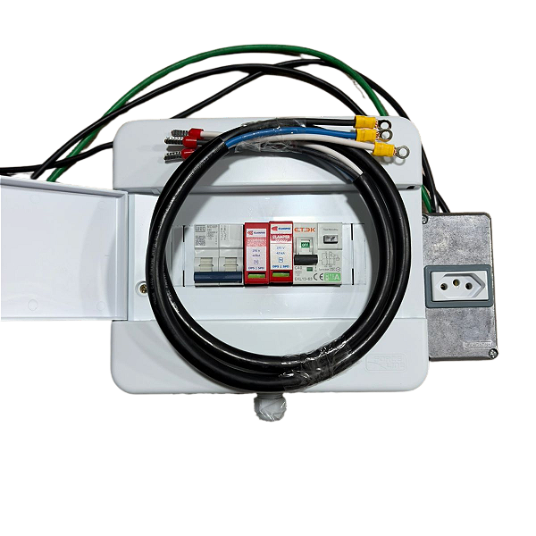 Quadro de Proteção Wallbox Carro Elétrico 7,4KW BYD GWM VOLVO - CABO PP INCLUSO + TOMADA 220V