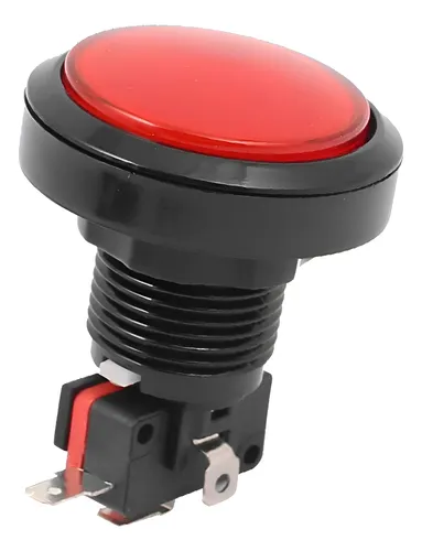 Botão Arcade Fliperama Iluminado 45mm- Vermelho