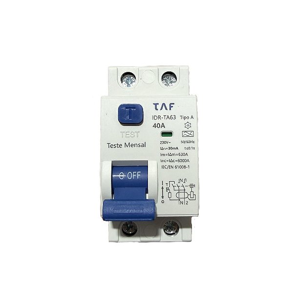 IDR TA63 Tipo A 40A – para veiculos elétricos wallbox 7,4KW
