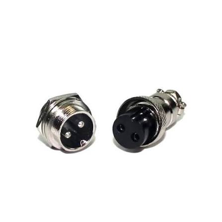Conector Mike 2 vias - Mini - Macho e Fêmea