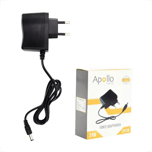 Fonte Chaveada 12V 2A Bivolt Plug 5,5mm X 2,1mm X 35cm