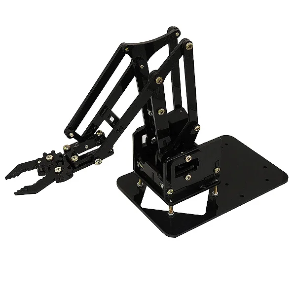 Kit braço Robótico em Acrílico - Preto - com parafuso e Porcas (sem servo motor)