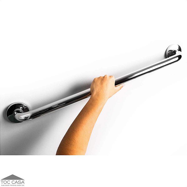 Barra De Apoio Tubular Em Inox Polido Diâmetro 1.1/4 De 80cm