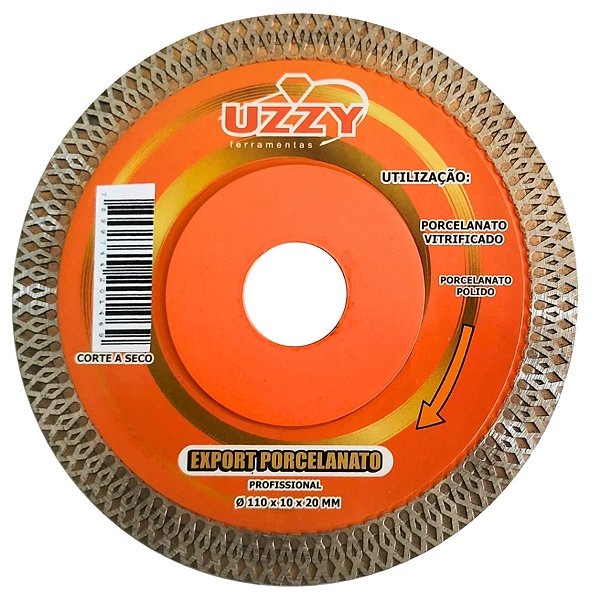 Disco de Corte Diamantado Porcelanato 110mm x 10mm x 20mm Ultra Fino