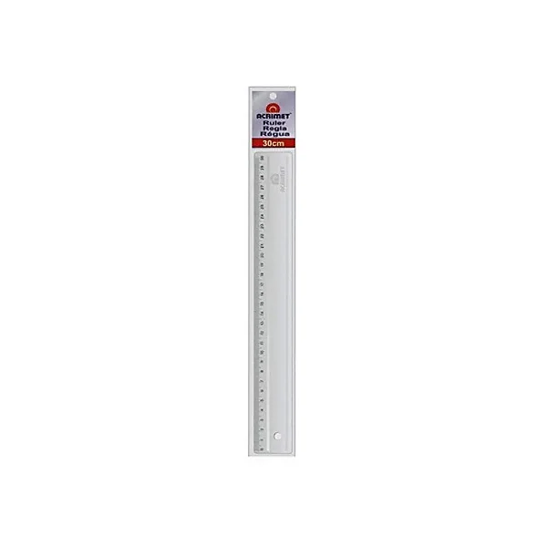 Regua de poliestireno Transparente 30cm. - Acrimet