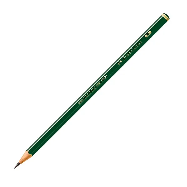 Lapis preto (tecnico) 9000 2b Preto/Muito Macio - Faber-Castell